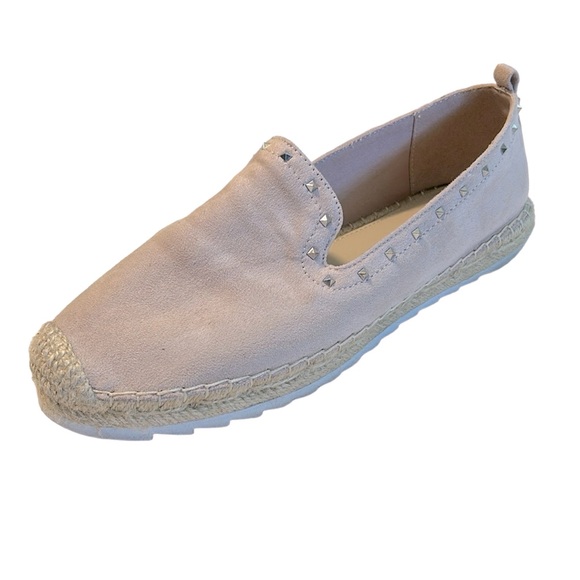 Ladies Marc Fisher Pink Suede Rockstud Espadrilles Size 9.5 - Picture 1 of 8